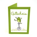 Card Unicycle Frog - Gutschein