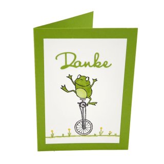 Card Unicycle Frog - Danke