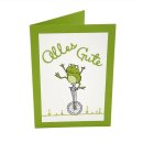 Card Unicycle Frog - Alles Gute
