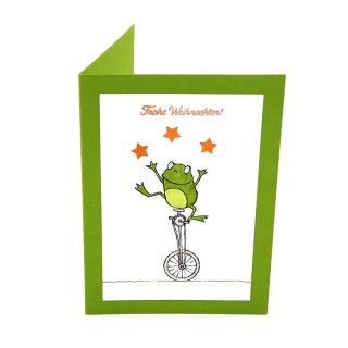 Card Unicycle Frog - Alles Gute